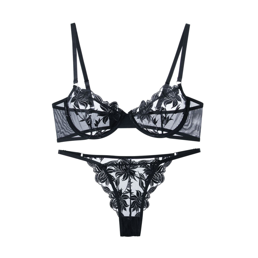 Y Lingerie Womens Underwear Hollowed-Out Sheer Mesh Bra Sexy Bra Lingerie SetIn Stock, Direct Sales