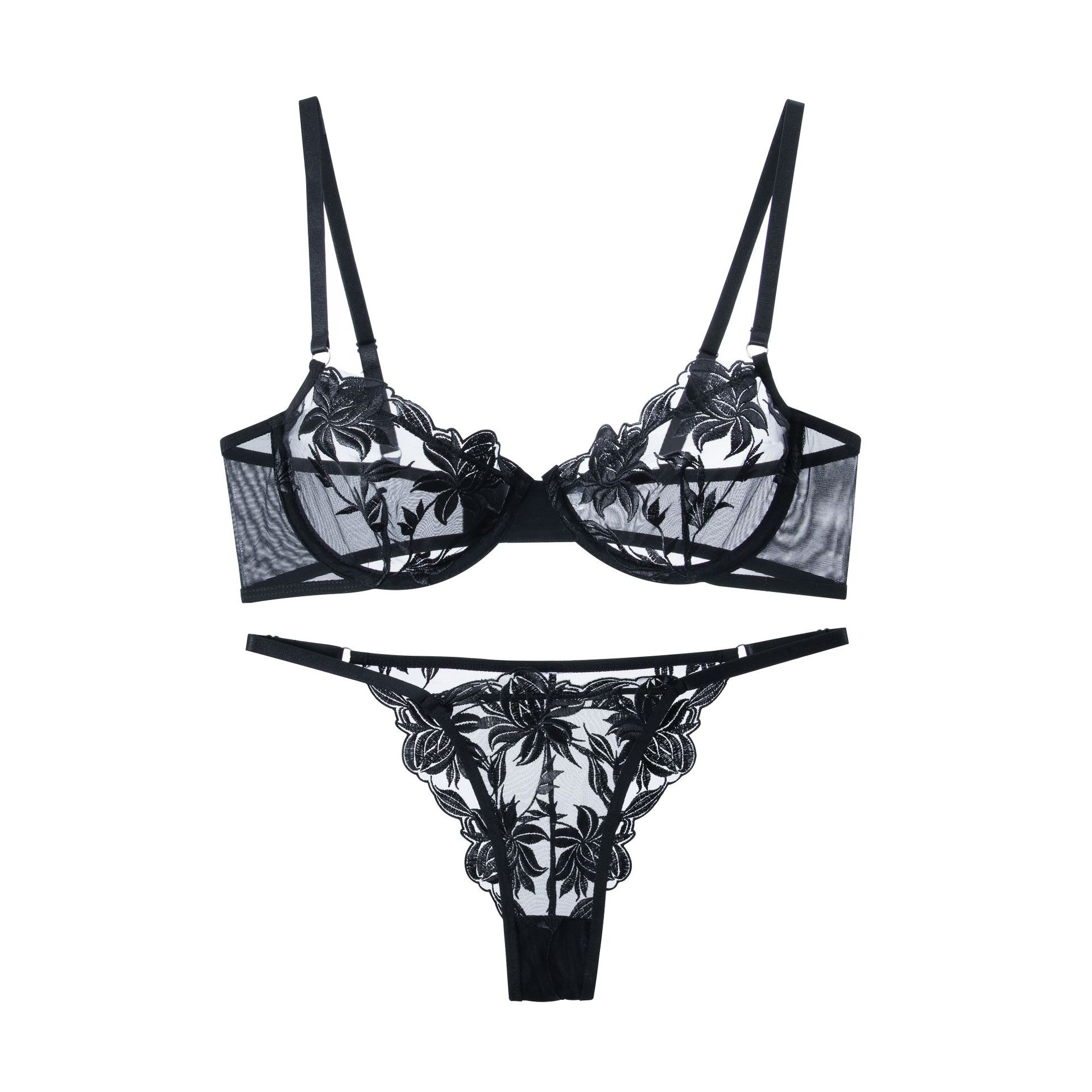 Y Lingerie Womens Underwear Hollowed-Out Sheer Mesh Bra Sexy Bra Lingerie SetIn Stock, Direct Sales