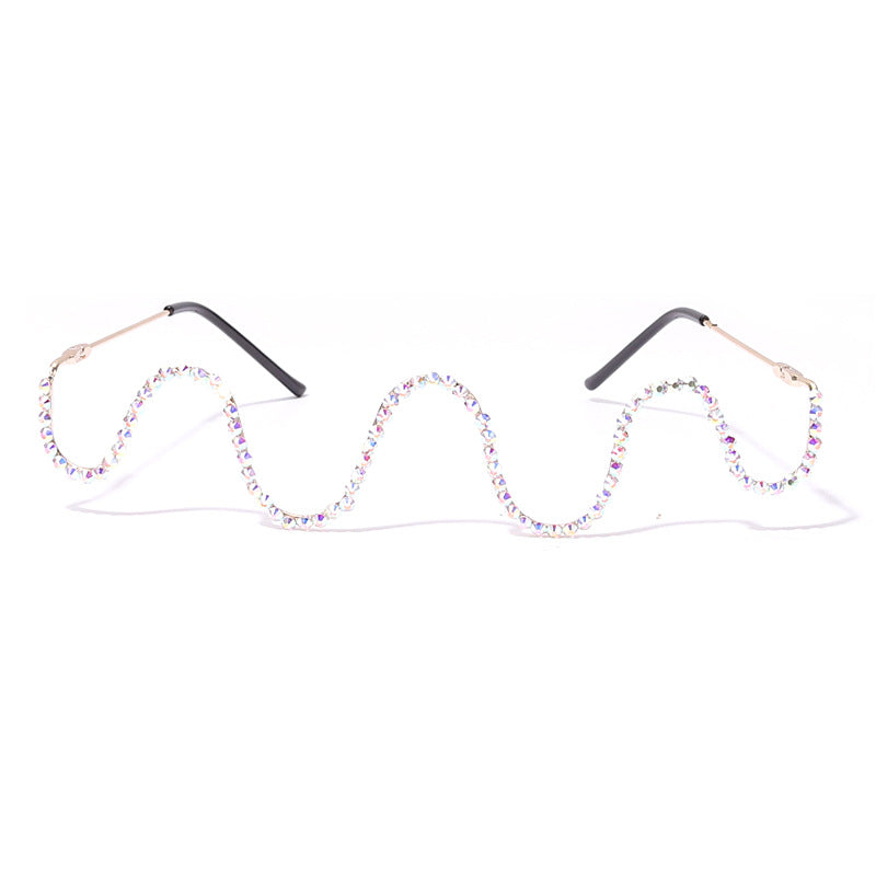 Handmade diamond half-rim glasses