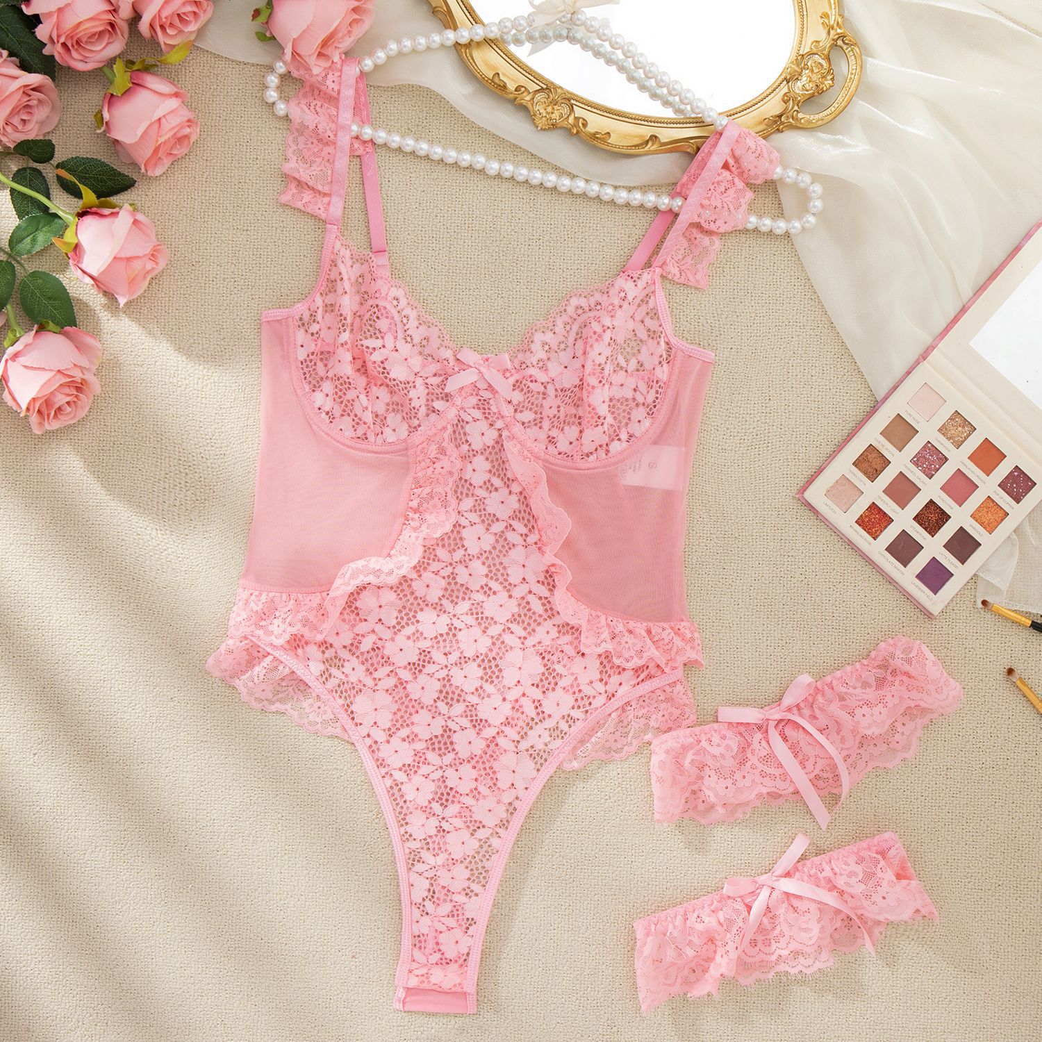 Lace Stitching Breathable High Waist Body Shaping Sexy Lingerie