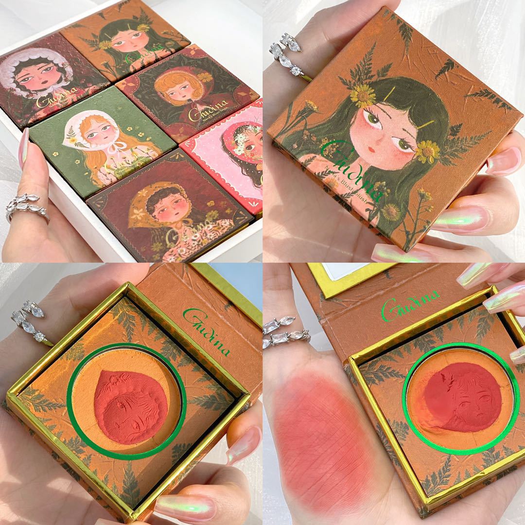 Monochrome Blush Maple Leaf Retro Vitality Girl Nude Makeup Natural Service