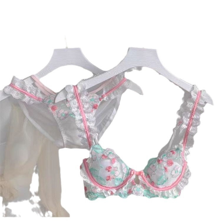 Lace Embroidery Lingerie Set