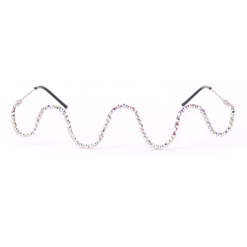Handmade diamond half-rim glasses