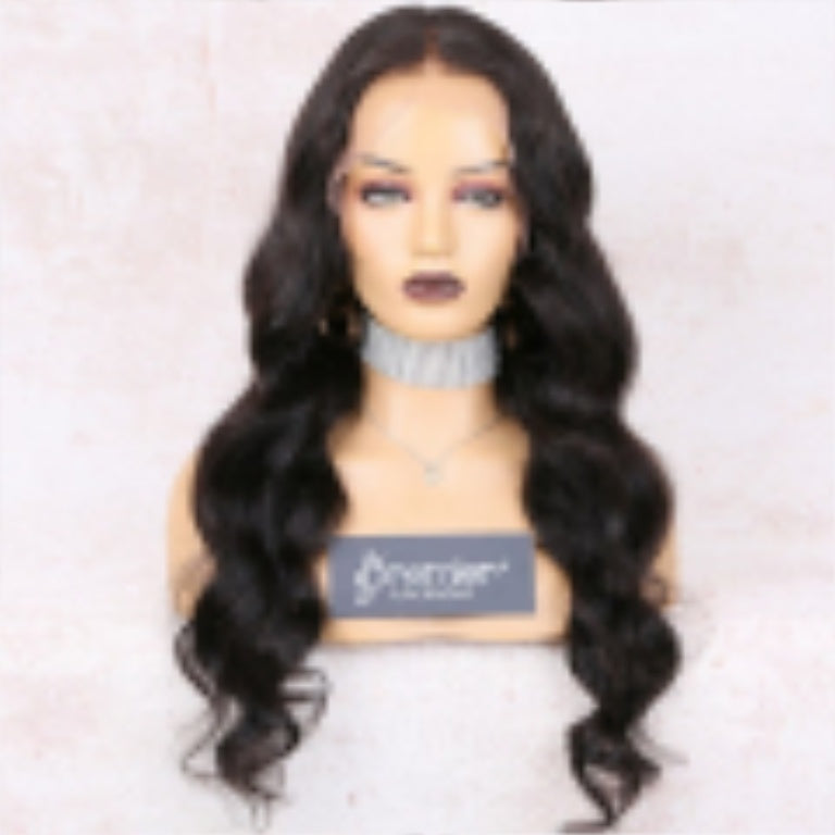 13x5 Lace Front Body Wave Middle Part Human Hair Wig Natural Color  Density