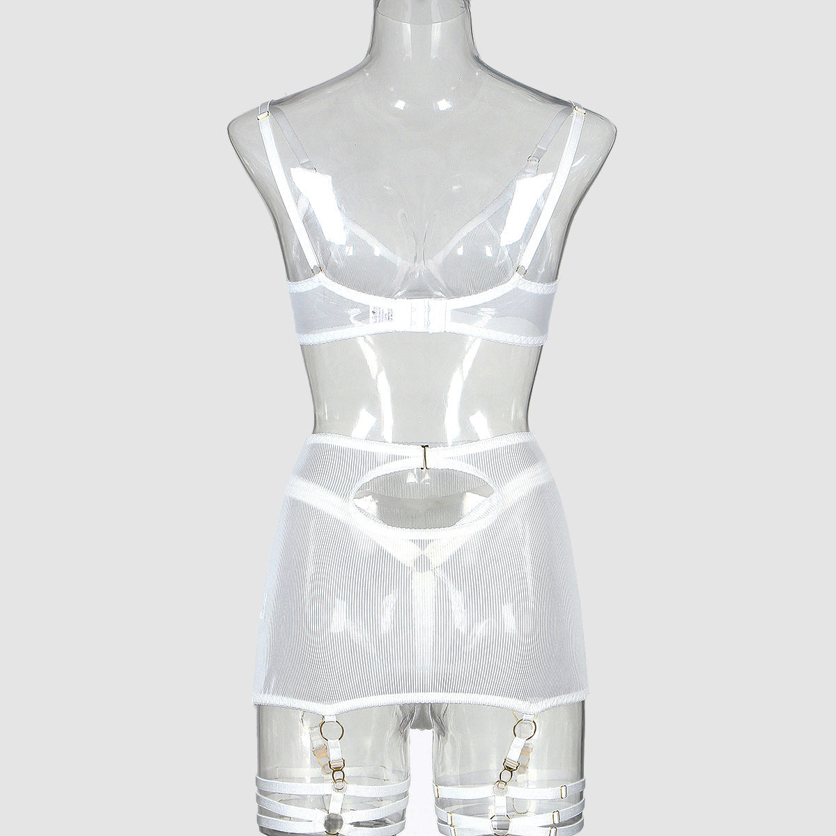 Women's Striped Mesh Gathered For Fun Lingerie