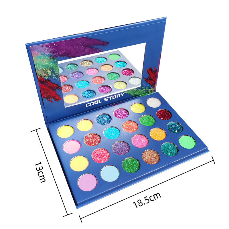 24 Color Luminous Eye Shadow Plate Beads Matte Fluorescent