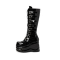 Womens Round-toe Thick-soled Back-zip Ultra-high-heeled Boots