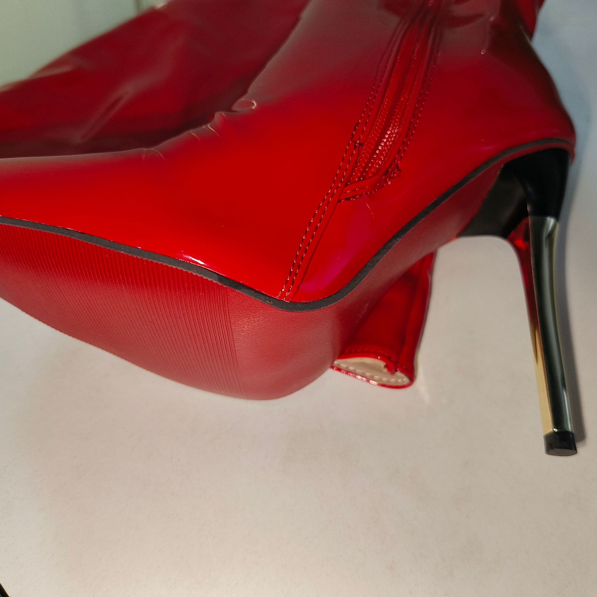 Womens Fashionable Over-the-knee Plus-size Metal-heel Boots