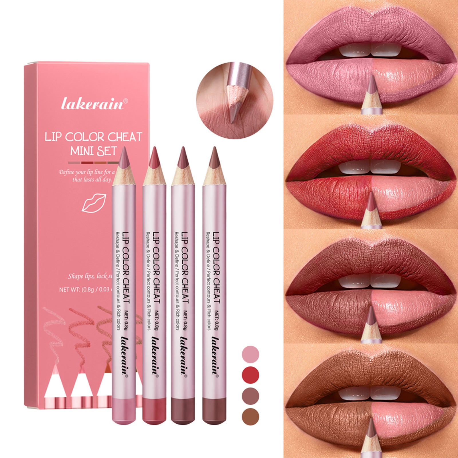 4 PCs Matte Lipstick Lip Liner