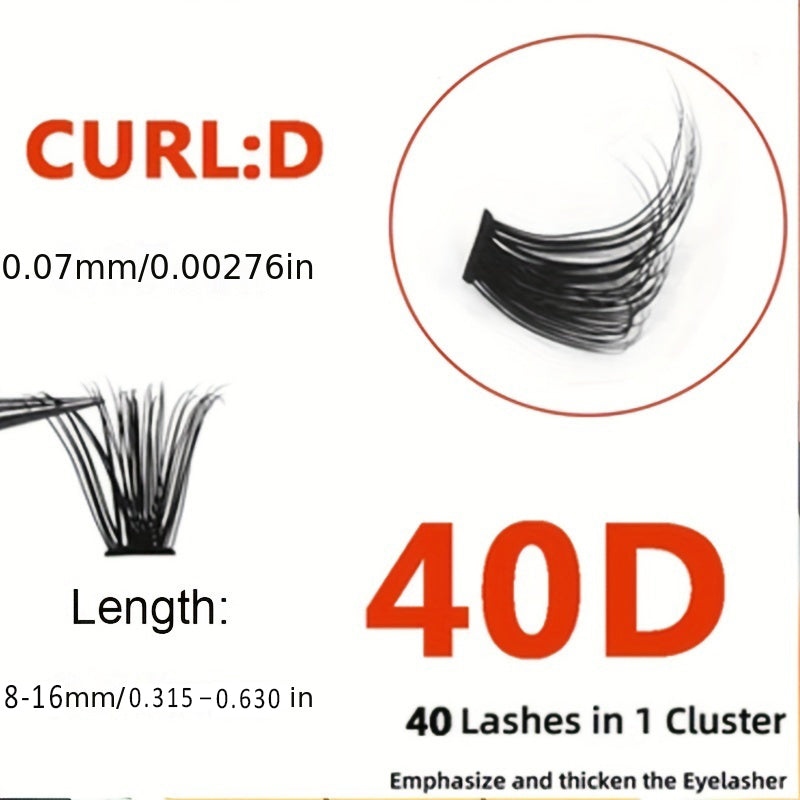 5 Rows Of 40D Clusters Of 10 0 Segmented Lashes
