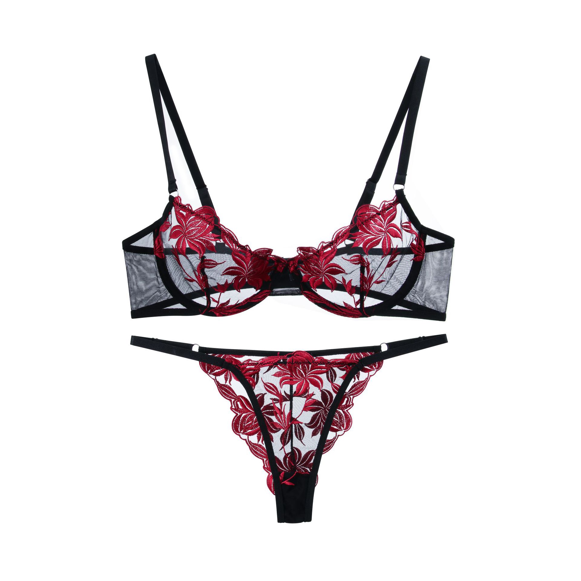 Y Lingerie Womens Underwear Hollowed-Out Sheer Mesh Bra Sexy Bra Lingerie SetIn Stock, Direct Sales