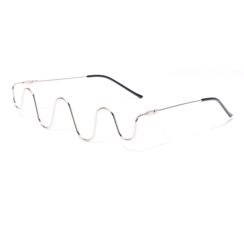 Handmade diamond half-rim glasses