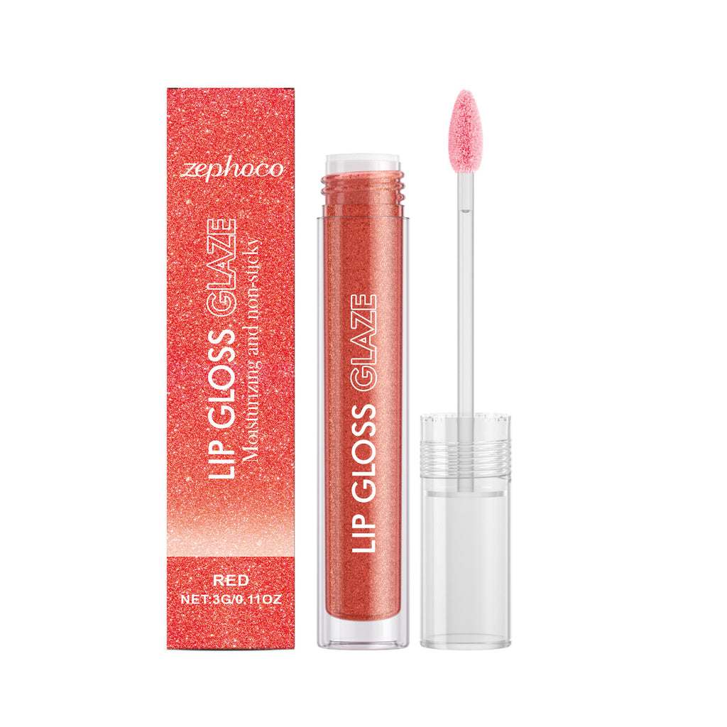Red Moisturizing Fine Glitter Lip Gloss
