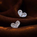 Love Heart Stud Earrings Simple And Compact