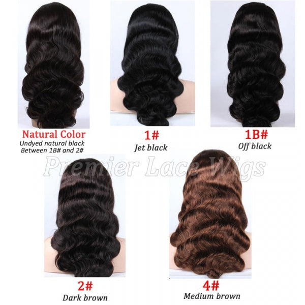 13x5 Lace Front Body Wave Middle Part Human Hair Wig Natural Color  Density