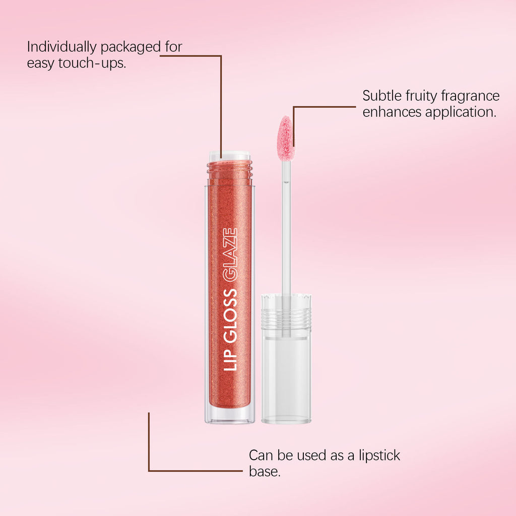 Red Moisturizing Fine Glitter Lip Gloss